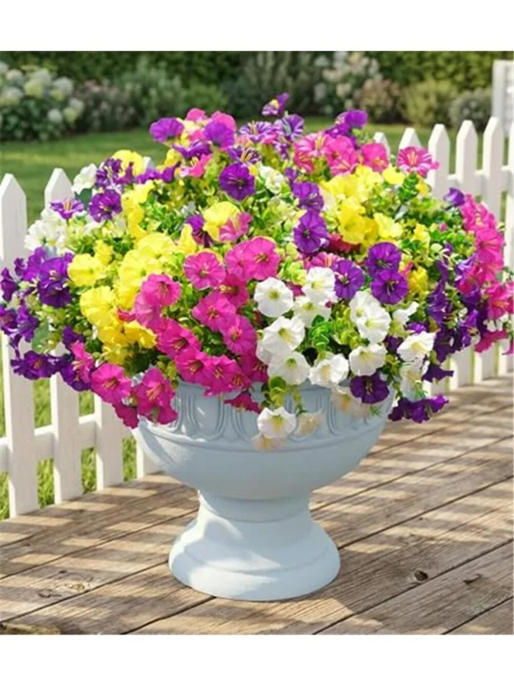 12 Bundle Silk Morning Glory Faux Flowers UV Resistant Outdoor Planter Decor